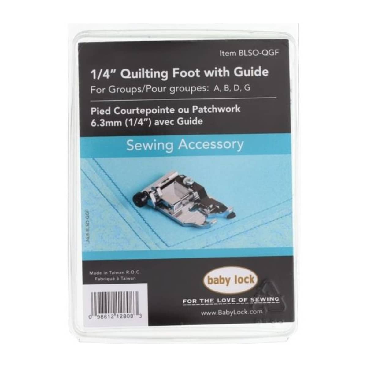 BABY LOCK 1/4" QUILTING FOOT WITH GUIDE BLSO-QGF