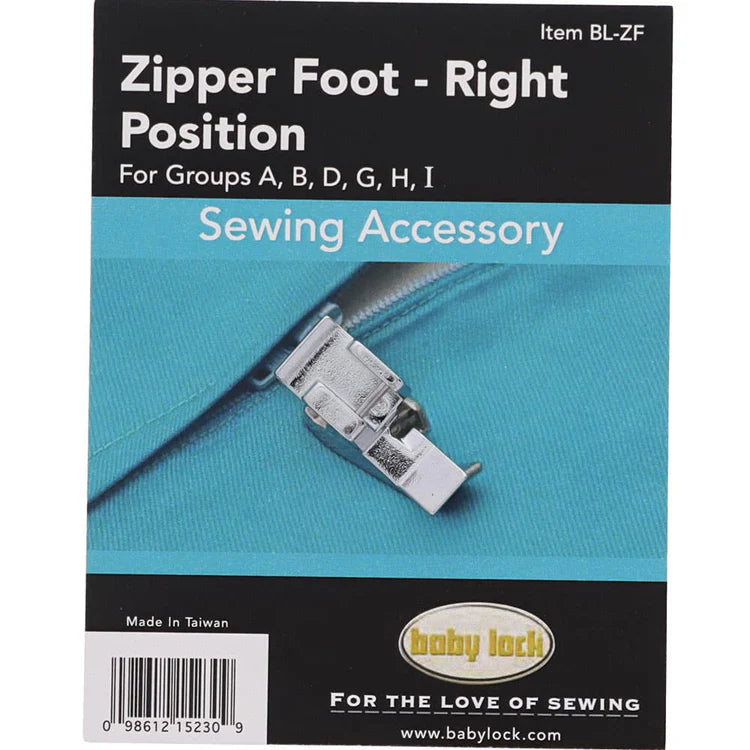 Baby Lock Zipper Foot- Right Position BL-ZF