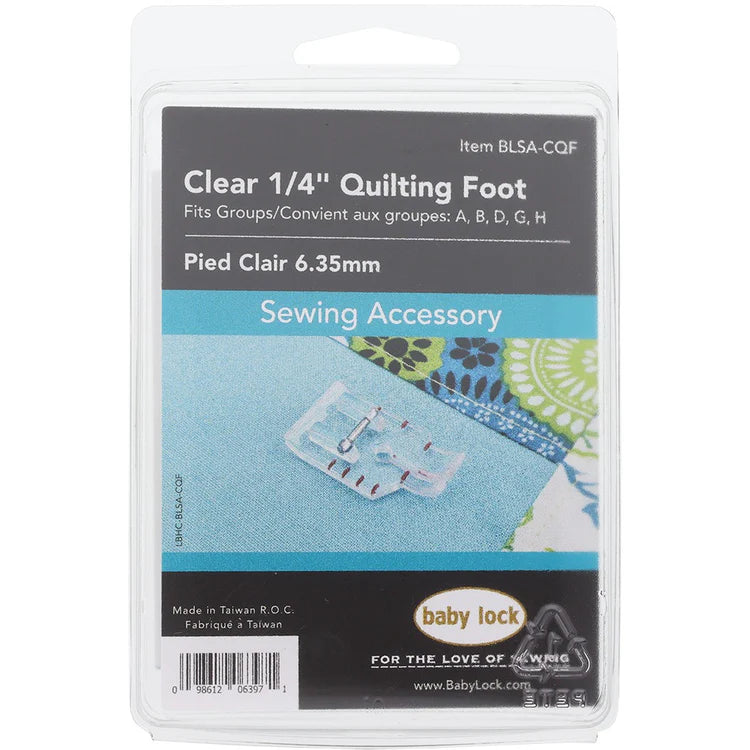 Baby Lock 1/4" Quilting Foot BLSA-CQF CLEAR FOOT