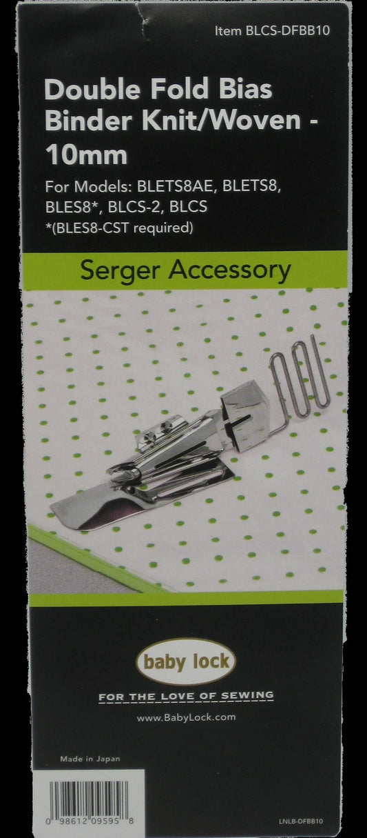 BabyLock Serger Double Fold Bias Binder Knit/Woven 10 MM DFBB10