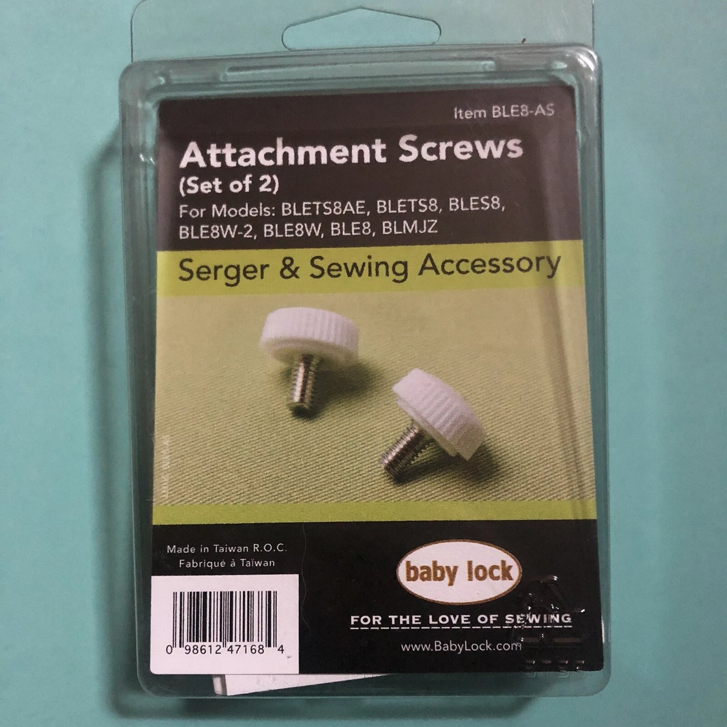 BABY LOCK SERGER FABRIC GUIDE SCREWS BLE8-AS SET OF 2