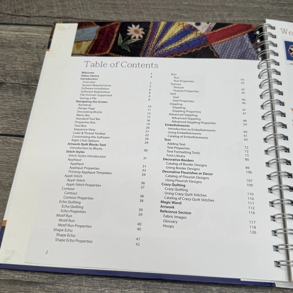 R & K FLORIANI "MY DECORATIVE QUILTER" SOFTWARE MANUAL AND DVD VIDEO LESSON
